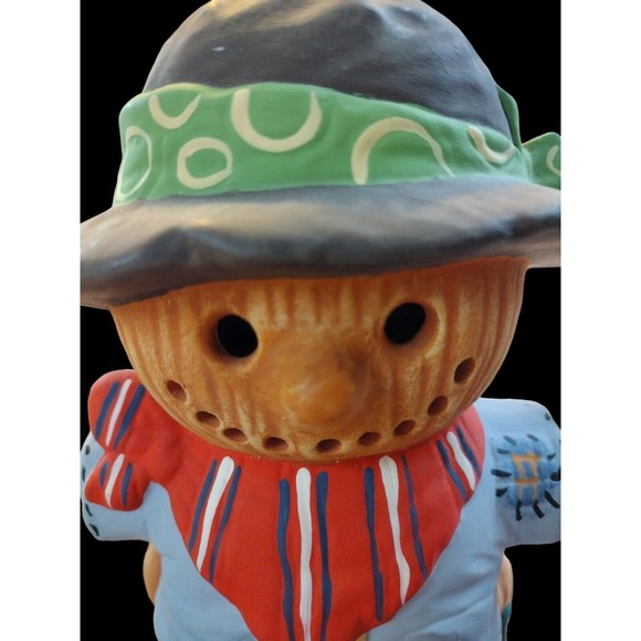 Vintage Ceramic‎ Mold Scarecrow Farmer Pumpkins Halloween Fall Decor Light Lamp - Picture 3 of 5
